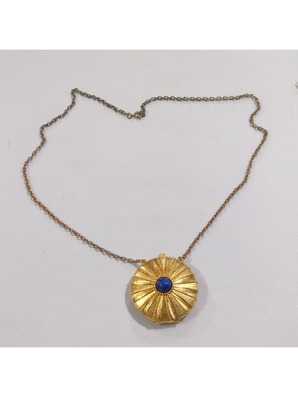 1973‎ Signed Estee Lauder Gold Empire Solid Perfume Vintage Pendant Necklace - Picture 6 of 12